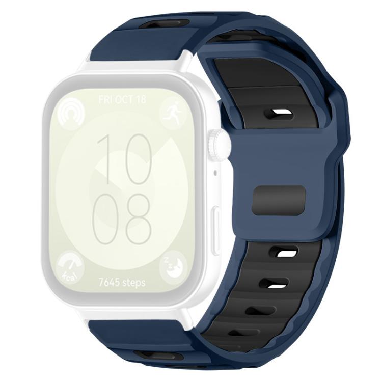 For Huawei Watch Fit4 Pro / Fit4 / Fit3 xDfind Flat-head Dual-color Silicone Watch Band