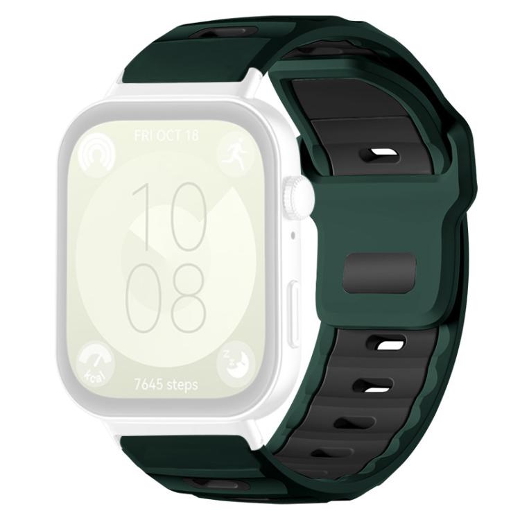 For Huawei Watch Fit4 Pro / Fit4 / Fit3 xDfind Flat-head Dual-color Silicone Watch Band