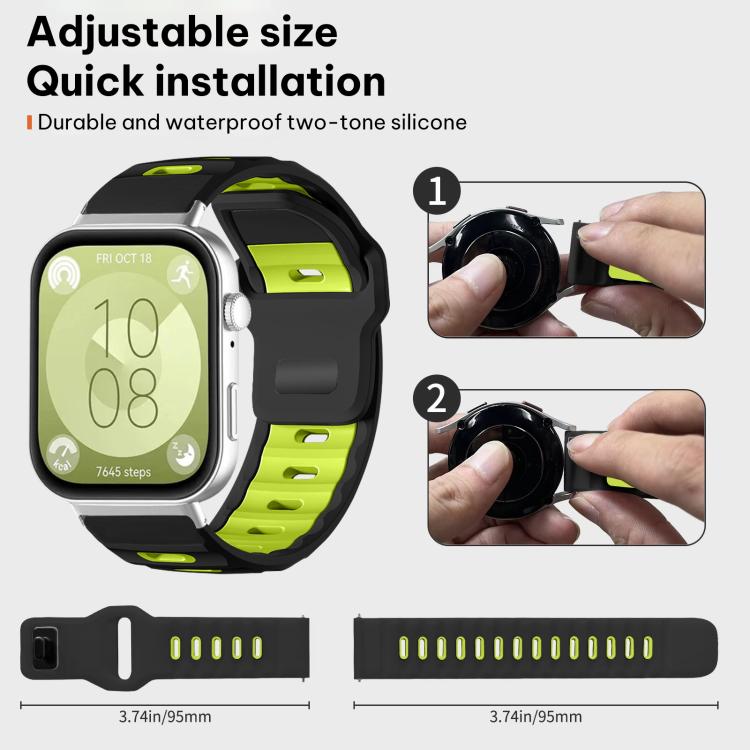 For Huawei Watch Fit4 Pro / Fit4 / Fit3 xDfind Flat-head Dual-color Silicone Watch Band