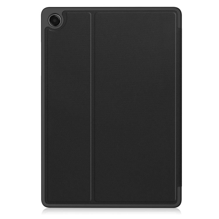 For Samsung Galaxy Tab A11+ Twill Fabric Vegan Leather Smart Tablet Case with Pen Tray & Holder