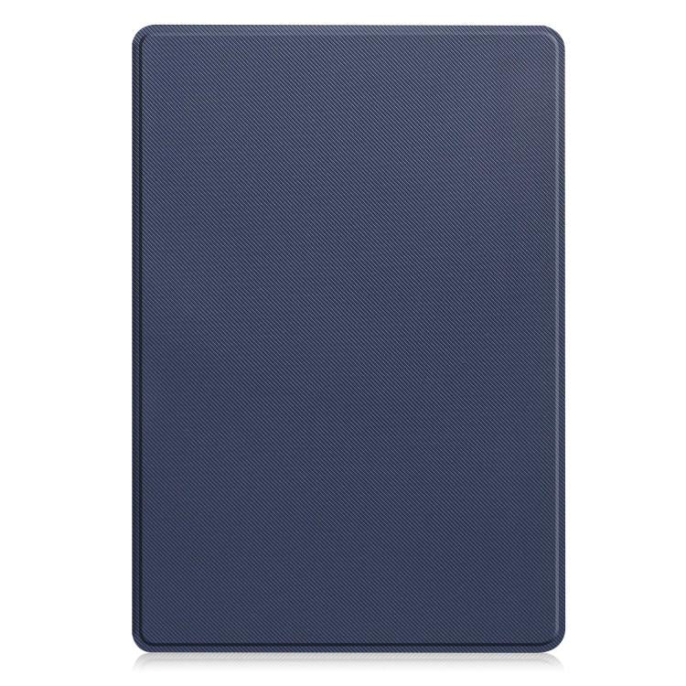 For Samsung Galaxy Tab A11+ Twill Fabric Vegan Leather Smart Tablet Case with Pen Tray & Holder