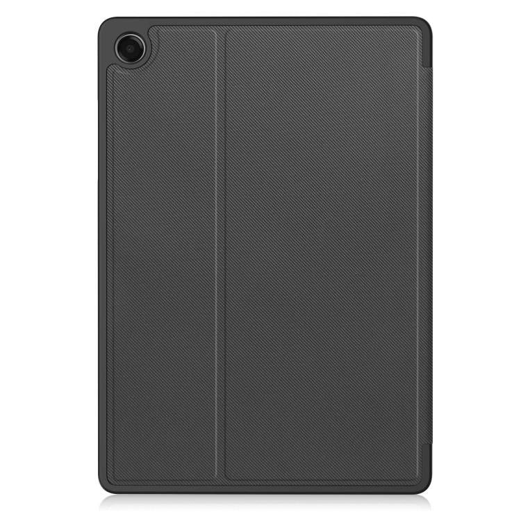 For Samsung Galaxy Tab A11+ Twill Fabric Vegan Leather Smart Tablet Case with Pen Tray & Holder