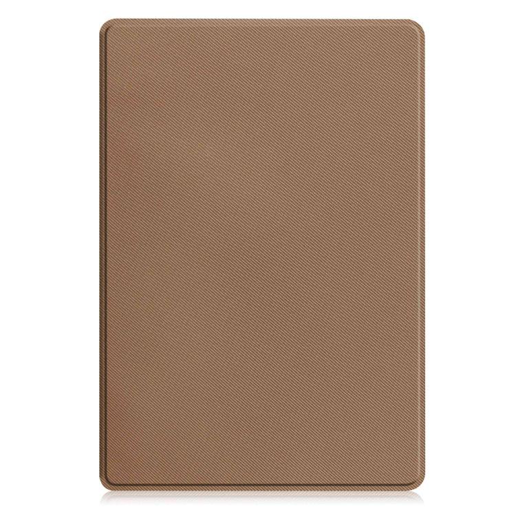 For Samsung Galaxy Tab A11+ Twill Fabric Vegan Leather Smart Tablet Case with Pen Tray & Holder
