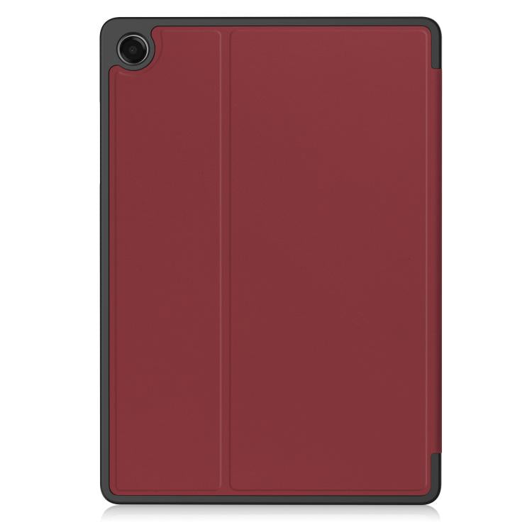 For Samsung Galaxy Tab A11+ Twill Fabric Vegan Leather Smart Tablet Case with Pen Tray & Holder