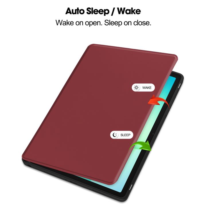 For Samsung Galaxy Tab A11+ Twill Fabric Vegan Leather Smart Tablet Case with Pen Tray & Holder