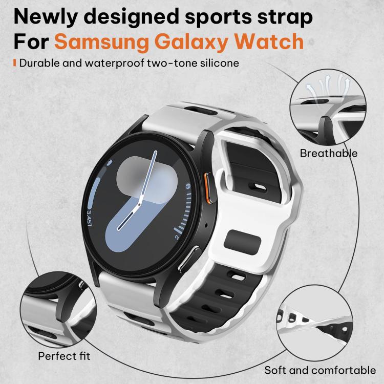 For Samsung Galaxy Watch7 / FE / 6 / 5 / 4 xDfind Flat-head Dual-color Silicone Watch Band