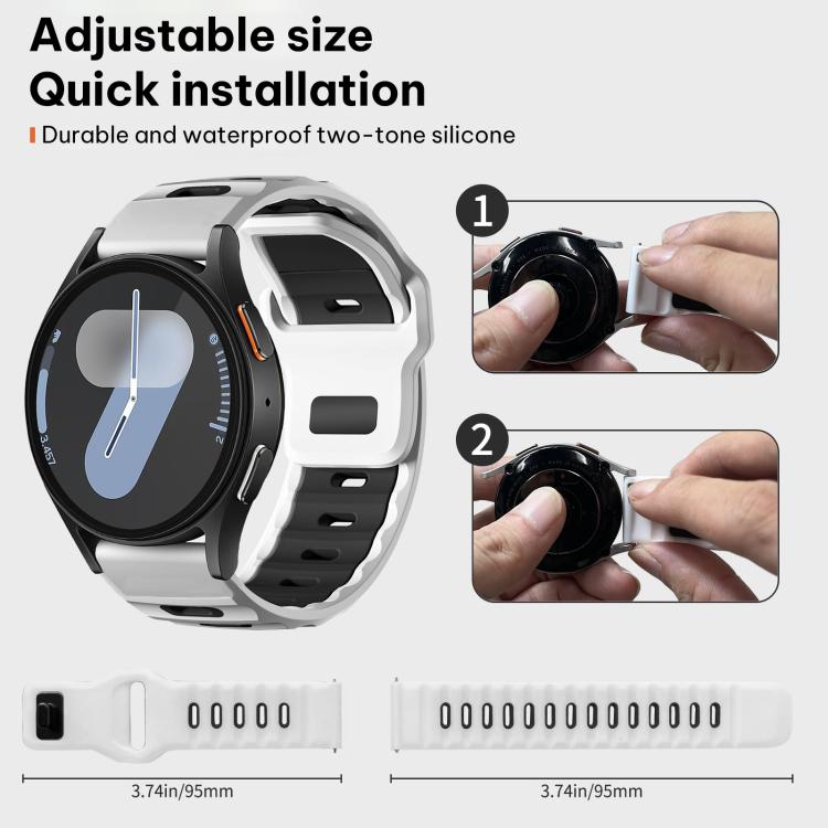For Samsung Galaxy Watch7 / FE / 6 / 5 / 4 xDfind Flat-head Dual-color Silicone Watch Band