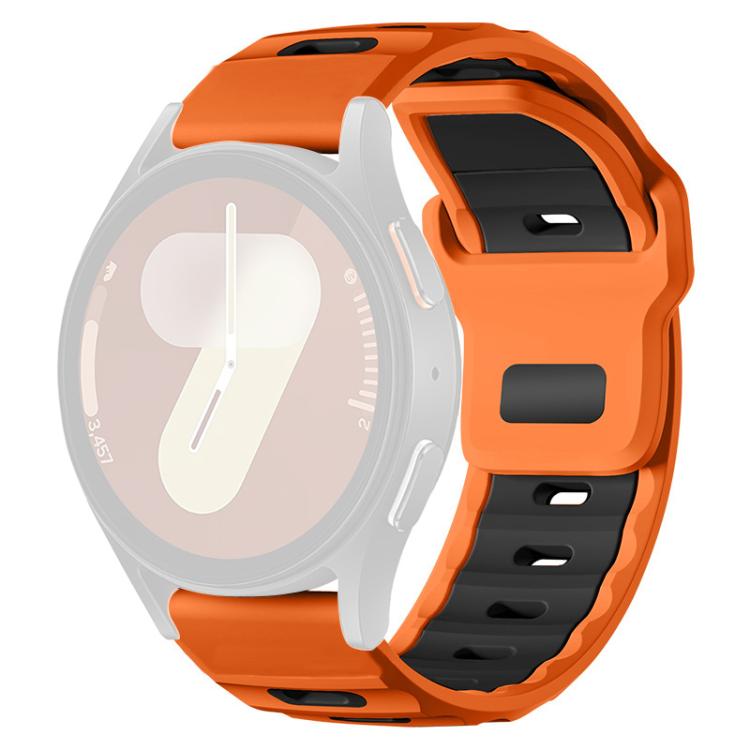 For Samsung Galaxy Watch7 / FE / 6 / 5 / 4 xDfind Flat-head Dual-color Silicone Watch Band