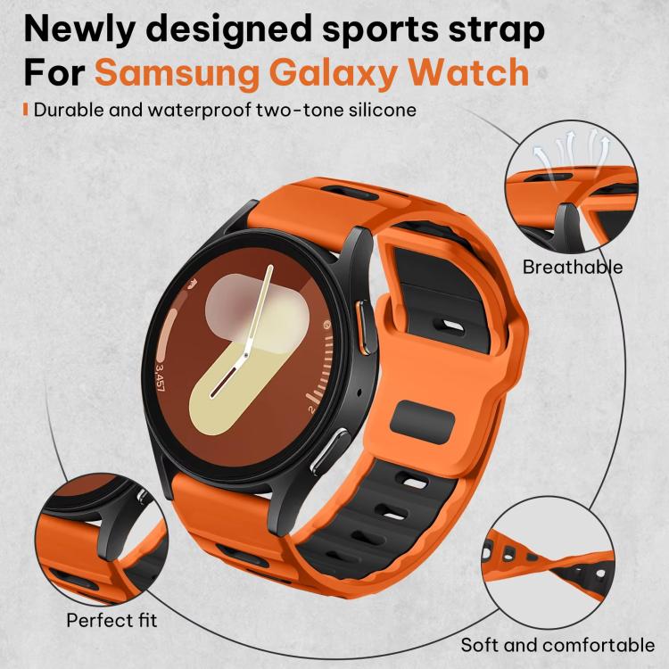 For Samsung Galaxy Watch7 / FE / 6 / 5 / 4 xDfind Flat-head Dual-color Silicone Watch Band