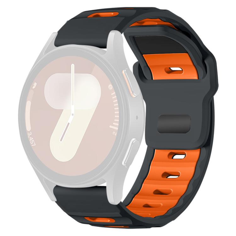 For Samsung Galaxy Watch7 / FE / 6 / 5 / 4 xDfind Flat-head Dual-color Silicone Watch Band