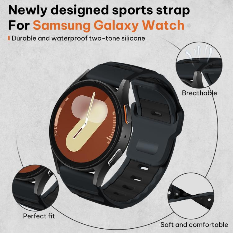 For Samsung Galaxy Watch7 / FE / 6 / 5 / 4 xDfind Flat-head Dual-color Silicone Watch Band