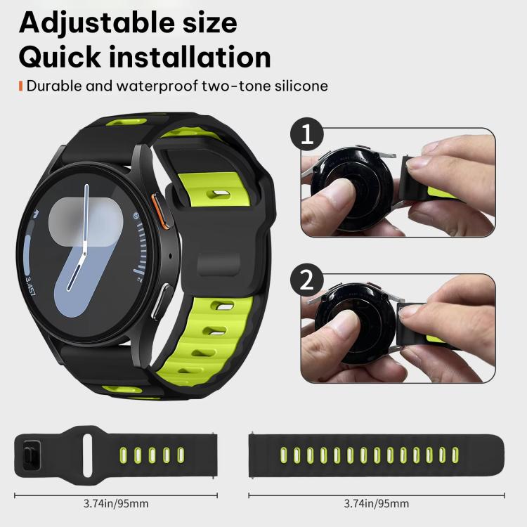For Samsung Galaxy Watch7 / FE / 6 / 5 / 4 xDfind Flat-head Dual-color Silicone Watch Band