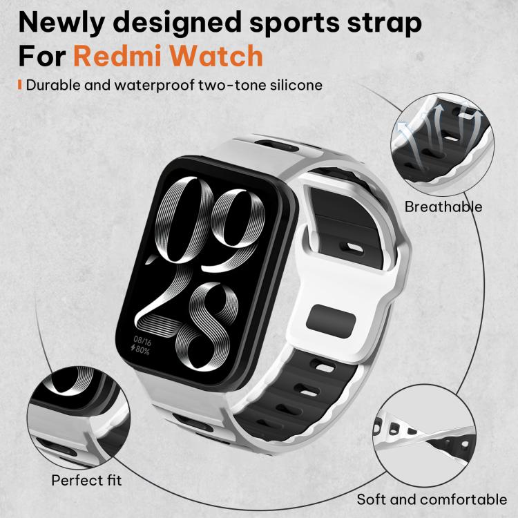 For Xiaomi Band 10 Pro / 9 Pro / Redmi Watch 6 xDfind Flat-head Dual-color Silicone Watch Band