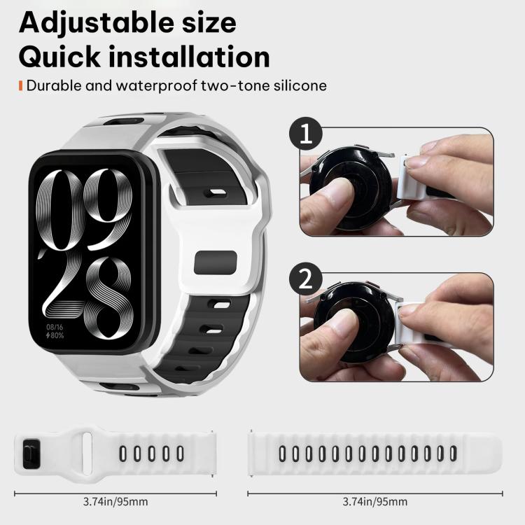 For Xiaomi Band 10 Pro / 9 Pro / Redmi Watch 6 xDfind Flat-head Dual-color Silicone Watch Band