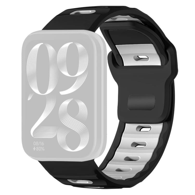 For Xiaomi Band 10 Pro / 9 Pro / Redmi Watch 6 xDfind Flat-head Dual-color Silicone Watch Band