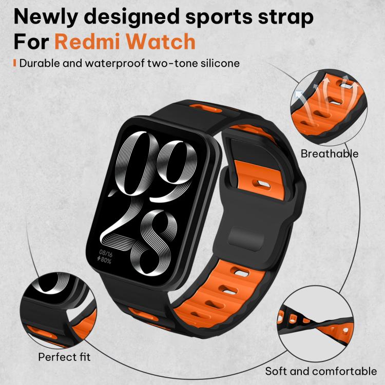 For Xiaomi Band 10 Pro / 9 Pro / Redmi Watch 6 xDfind Flat-head Dual-color Silicone Watch Band