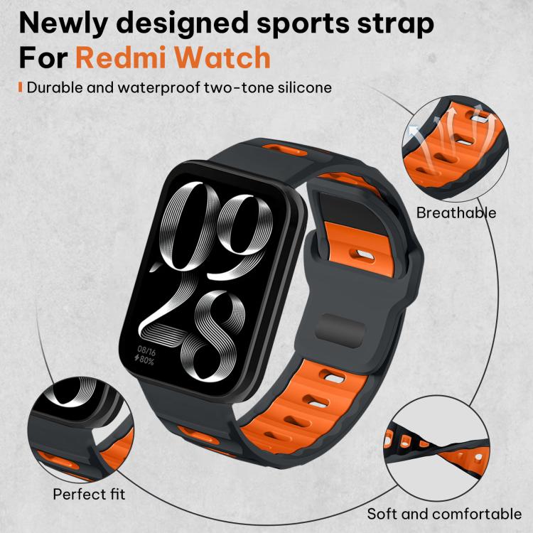 For Xiaomi Band 10 Pro / 9 Pro / Redmi Watch 6 xDfind Flat-head Dual-color Silicone Watch Band