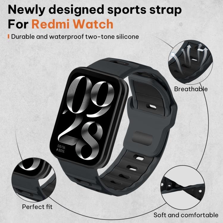 For Xiaomi Band 10 Pro / 9 Pro / Redmi Watch 6 xDfind Flat-head Dual-color Silicone Watch Band