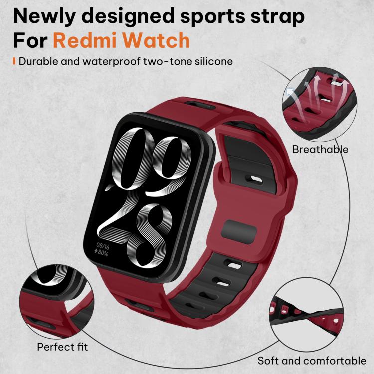 For Xiaomi Band 10 Pro / 9 Pro / Redmi Watch 6 xDfind Flat-head Dual-color Silicone Watch Band