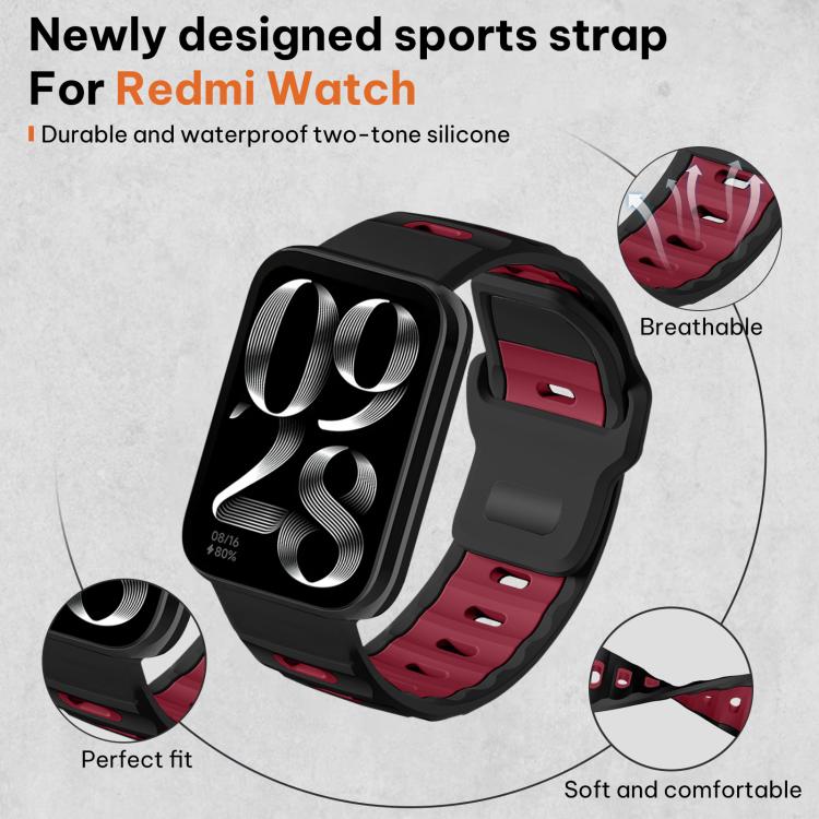 For Xiaomi Band 10 Pro / 9 Pro / Redmi Watch 6 xDfind Flat-head Dual-color Silicone Watch Band