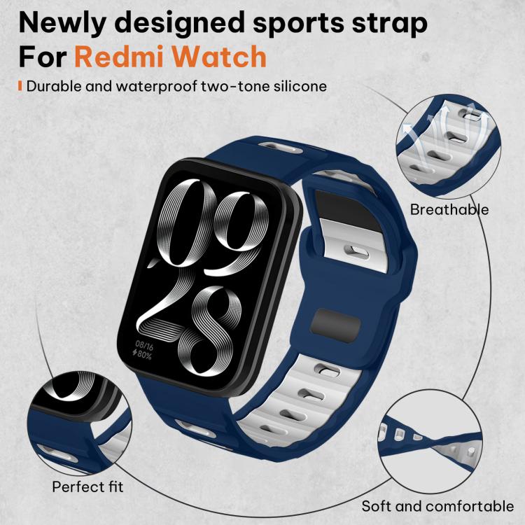 For Xiaomi Band 10 Pro / 9 Pro / Redmi Watch 6 xDfind Flat-head Dual-color Silicone Watch Band