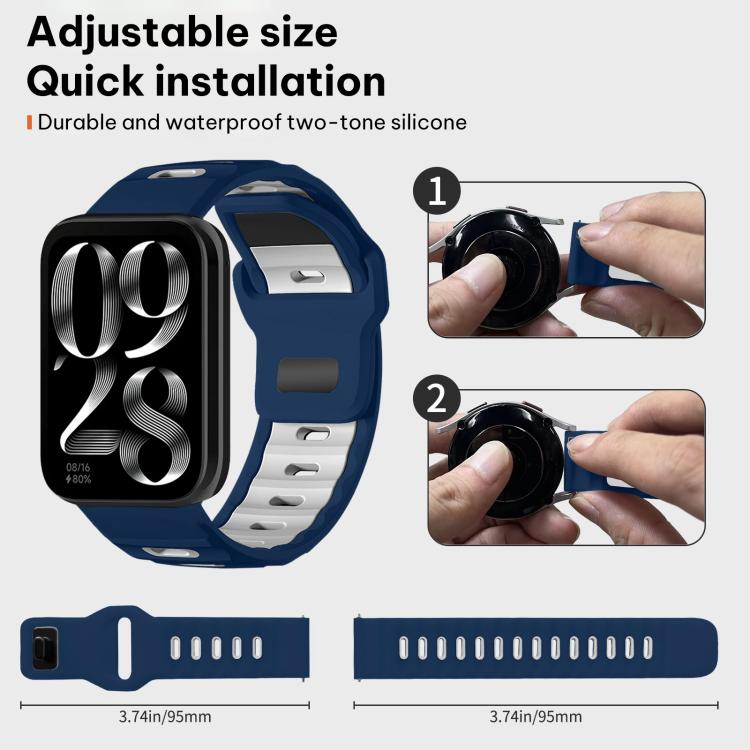 For Xiaomi Band 10 Pro / 9 Pro / Redmi Watch 6 xDfind Flat-head Dual-color Silicone Watch Band