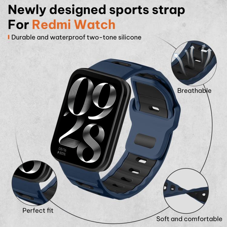 For Xiaomi Band 10 Pro / 9 Pro / Redmi Watch 6 xDfind Flat-head Dual-color Silicone Watch Band