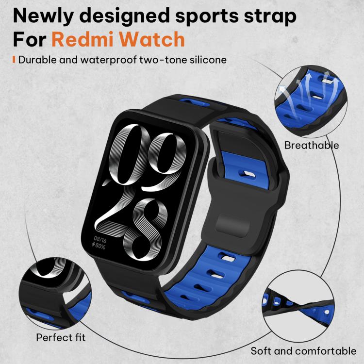 For Xiaomi Band 10 Pro / 9 Pro / Redmi Watch 6 xDfind Flat-head Dual-color Silicone Watch Band