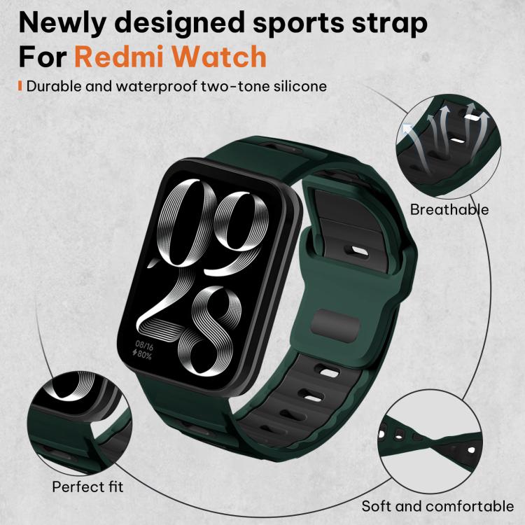 For Xiaomi Band 10 Pro / 9 Pro / Redmi Watch 6 xDfind Flat-head Dual-color Silicone Watch Band