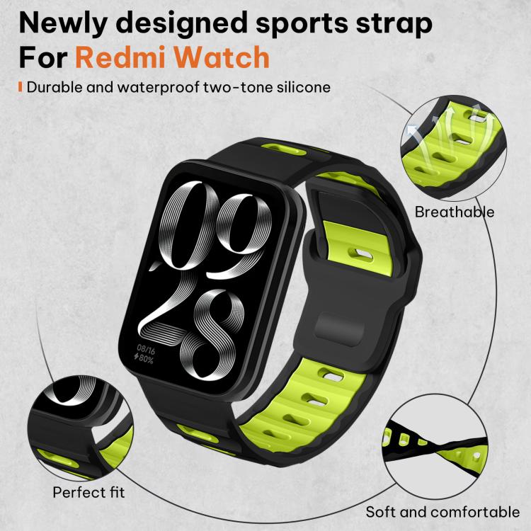 For Xiaomi Band 10 Pro / 9 Pro / Redmi Watch 6 xDfind Flat-head Dual-color Silicone Watch Band
