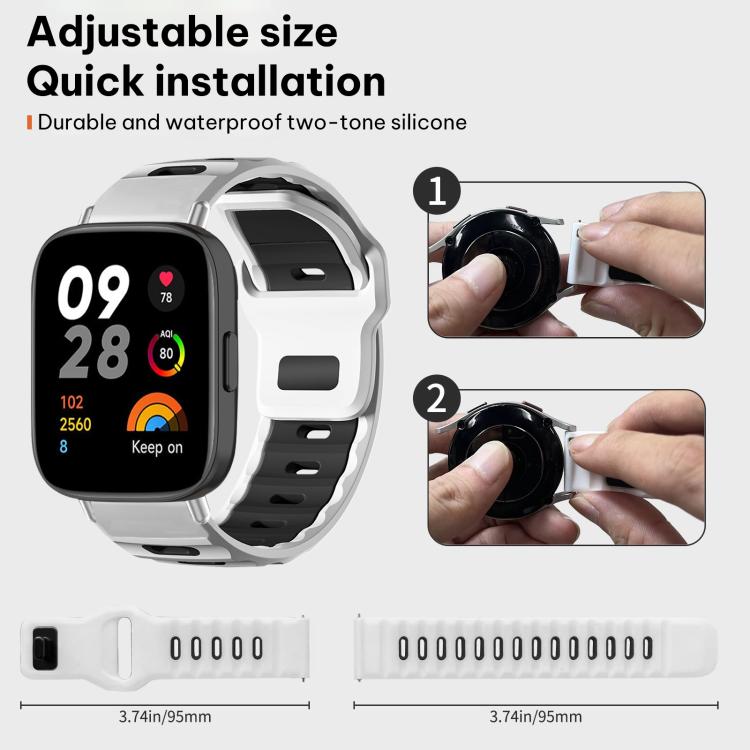 For Redmi Watch 3 xDfind Flat-head Dual-color Silicone Watch Band