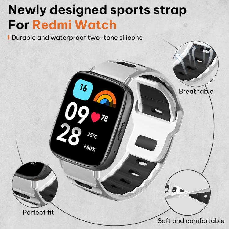 For Redmi Watch 3 Active / Watch 3 Lite xDfind Flat-head Dual-color Silicone Watch Band