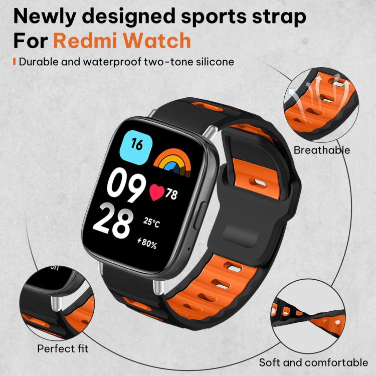 For Redmi Watch 3 Active / Watch 3 Lite xDfind Flat-head Dual-color Silicone Watch Band