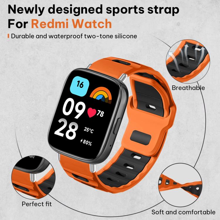 For Redmi Watch 3 Active / Watch 3 Lite xDfind Flat-head Dual-color Silicone Watch Band