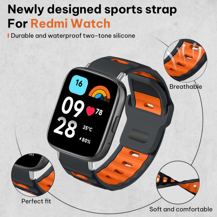 For Redmi Watch 3 Active / Watch 3 Lite xDfind Flat-head Dual-color Silicone Watch Band