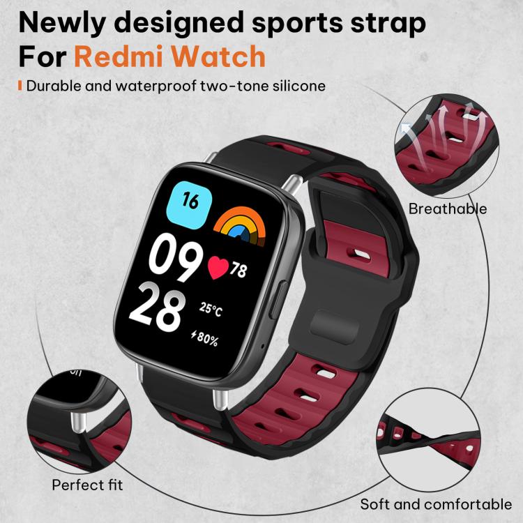 For Redmi Watch 3 Active / Watch 3 Lite xDfind Flat-head Dual-color Silicone Watch Band