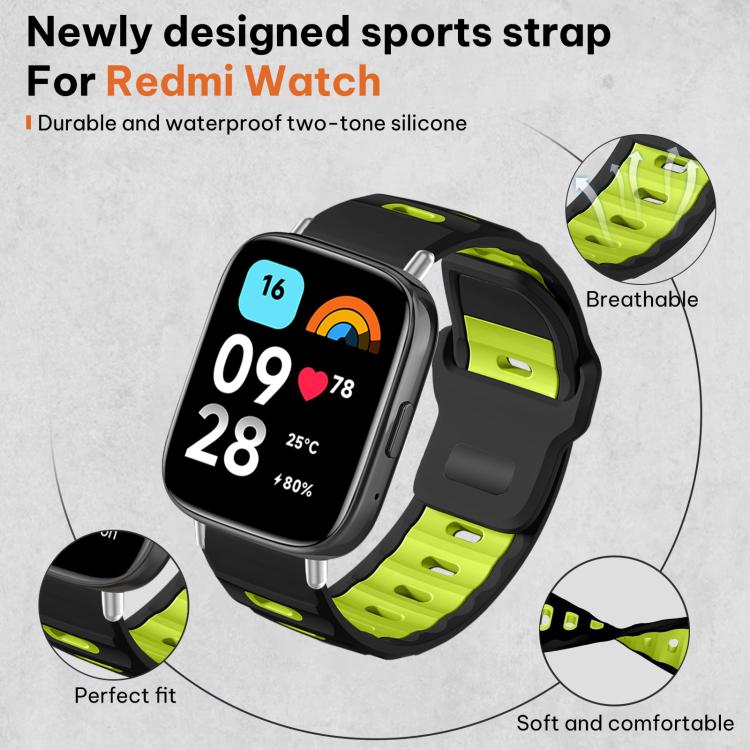 For Redmi Watch 3 Active / Watch 3 Lite xDfind Flat-head Dual-color Silicone Watch Band