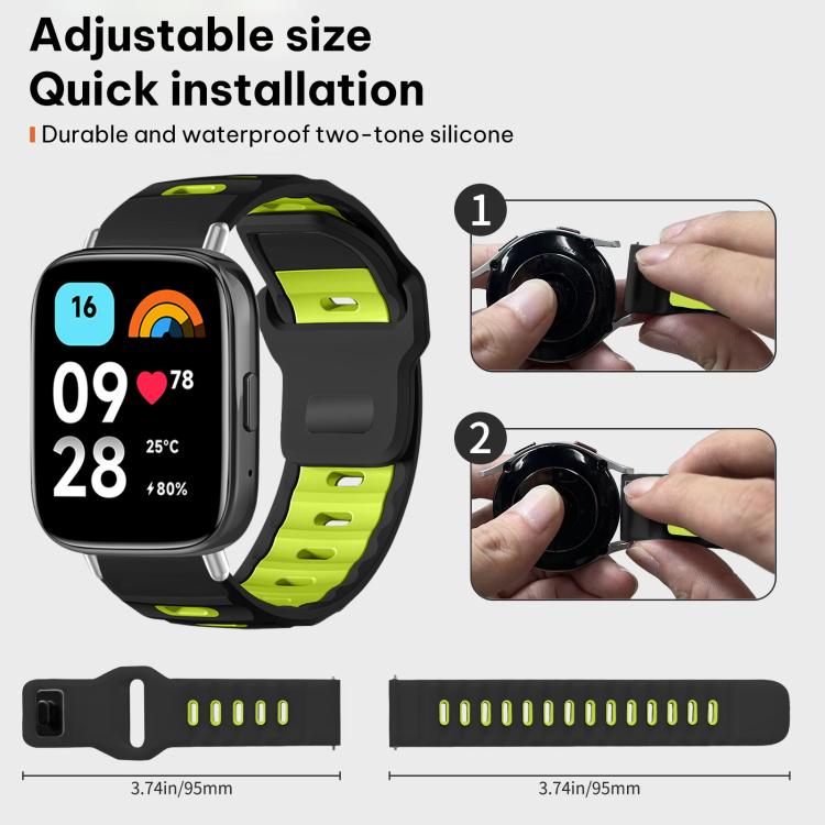 For Redmi Watch 3 Active / Watch 3 Lite xDfind Flat-head Dual-color Silicone Watch Band
