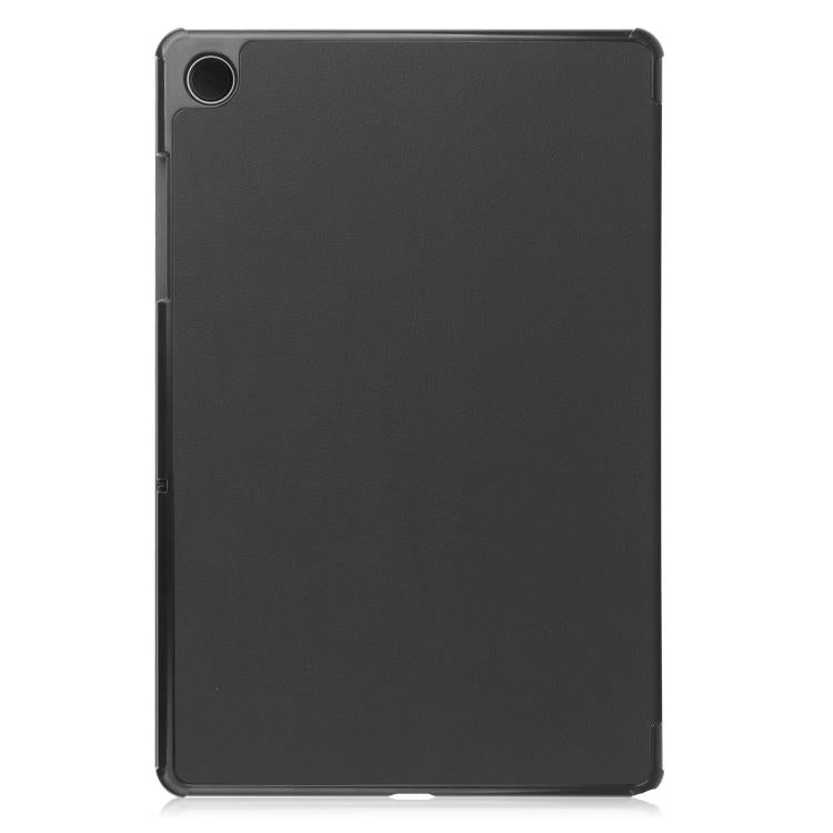 For Samsung Galaxy Tab A11+ Custer Pure Color 3-Fold Holder Smart Leather Tablet Case