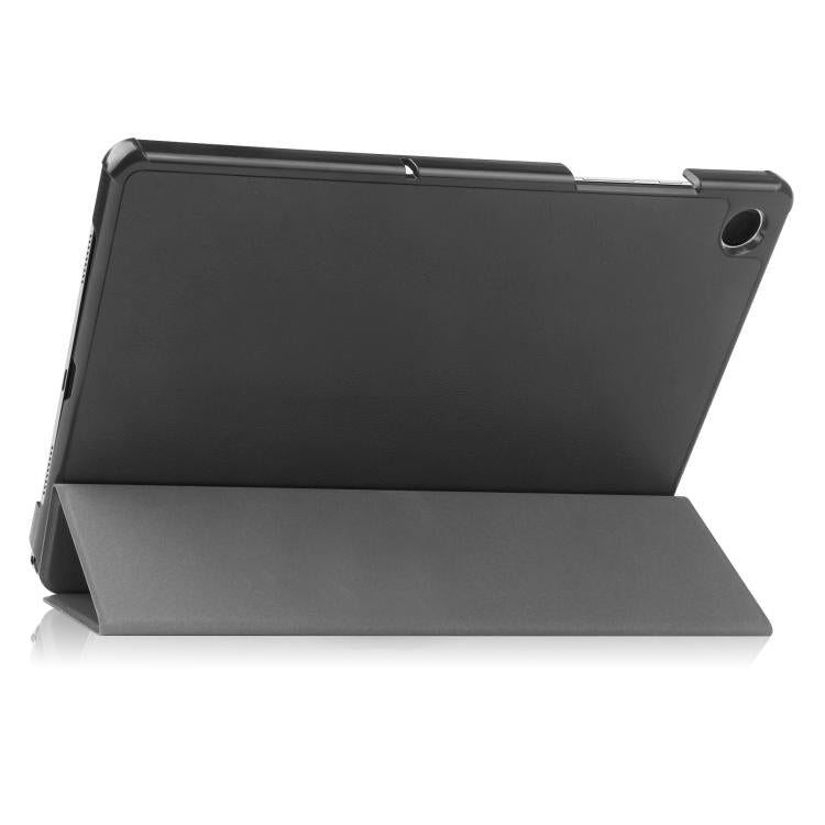 For Samsung Galaxy Tab A11+ Custer Pure Color 3-Fold Holder Smart Leather Tablet Case
