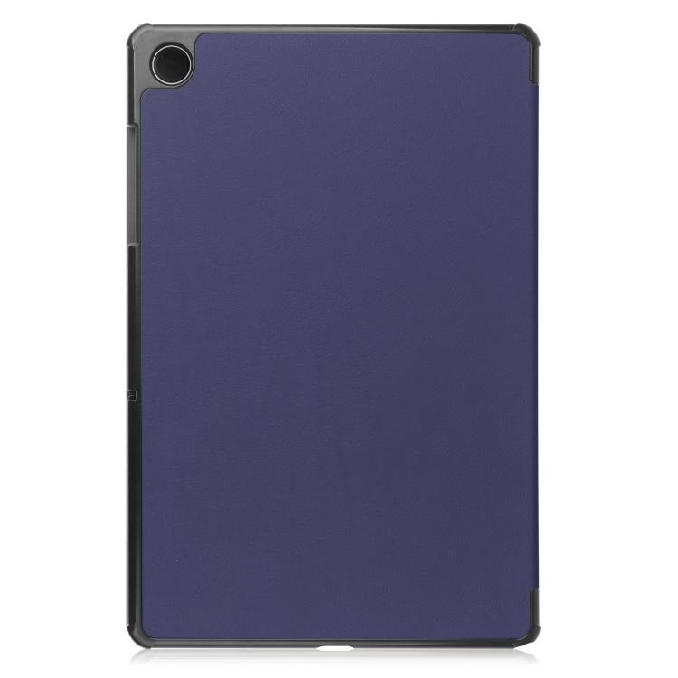 For Samsung Galaxy Tab A11+ Custer Pure Color 3-Fold Holder Smart Leather Tablet Case