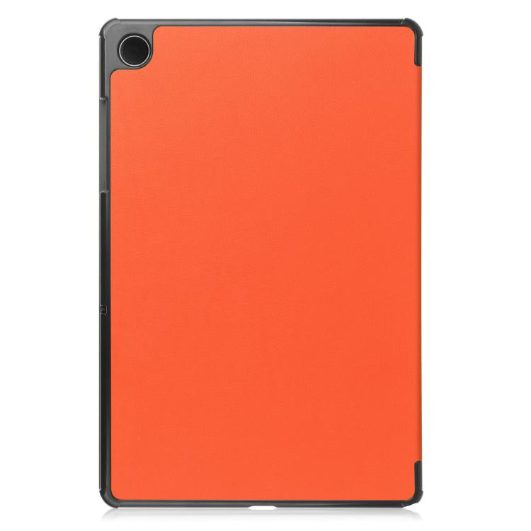For Samsung Galaxy Tab A11+ Custer Pure Color 3-Fold Holder Smart Leather Tablet Case