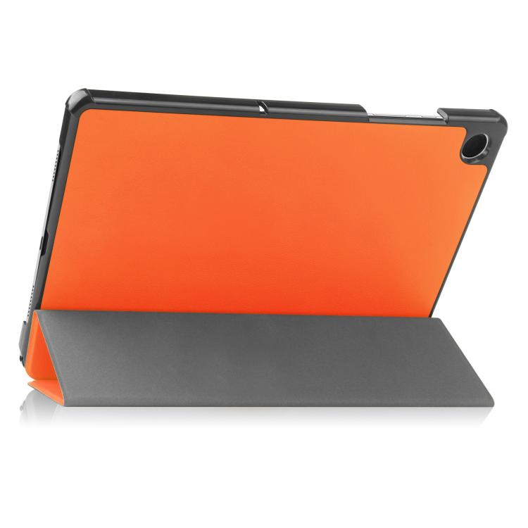 For Samsung Galaxy Tab A11+ Custer Pure Color 3-Fold Holder Smart Leather Tablet Case