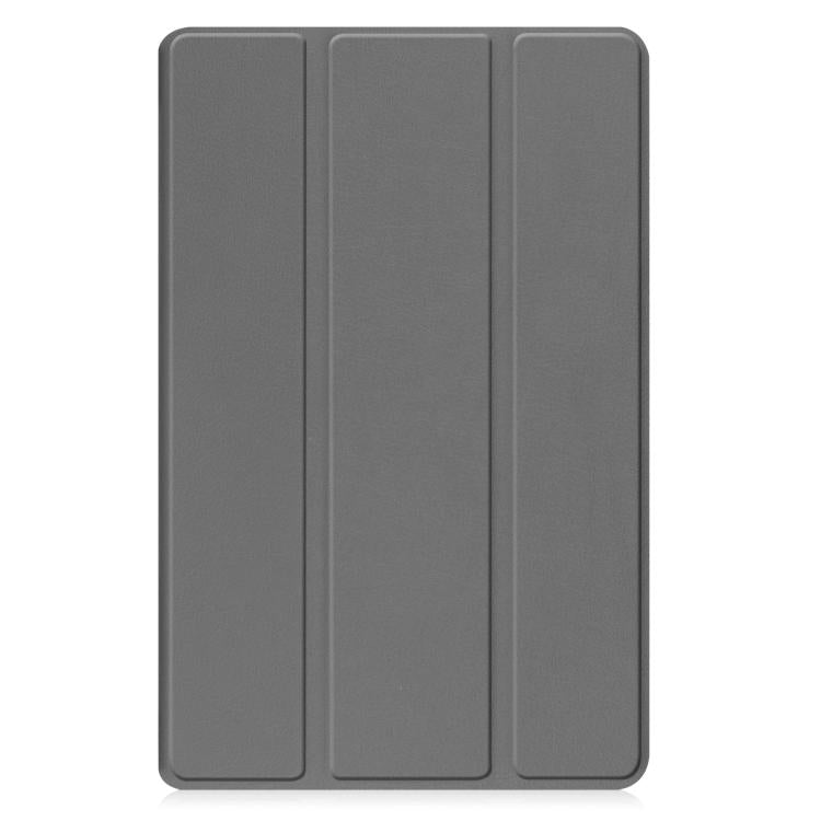 For Samsung Galaxy Tab A11+ Custer Pure Color 3-Fold Holder Smart Leather Tablet Case
