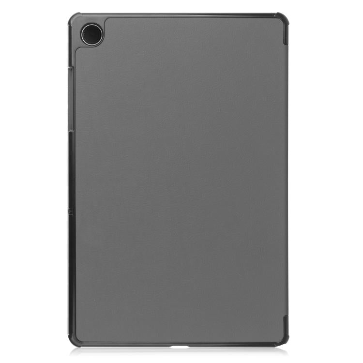 For Samsung Galaxy Tab A11+ Custer Pure Color 3-Fold Holder Smart Leather Tablet Case
