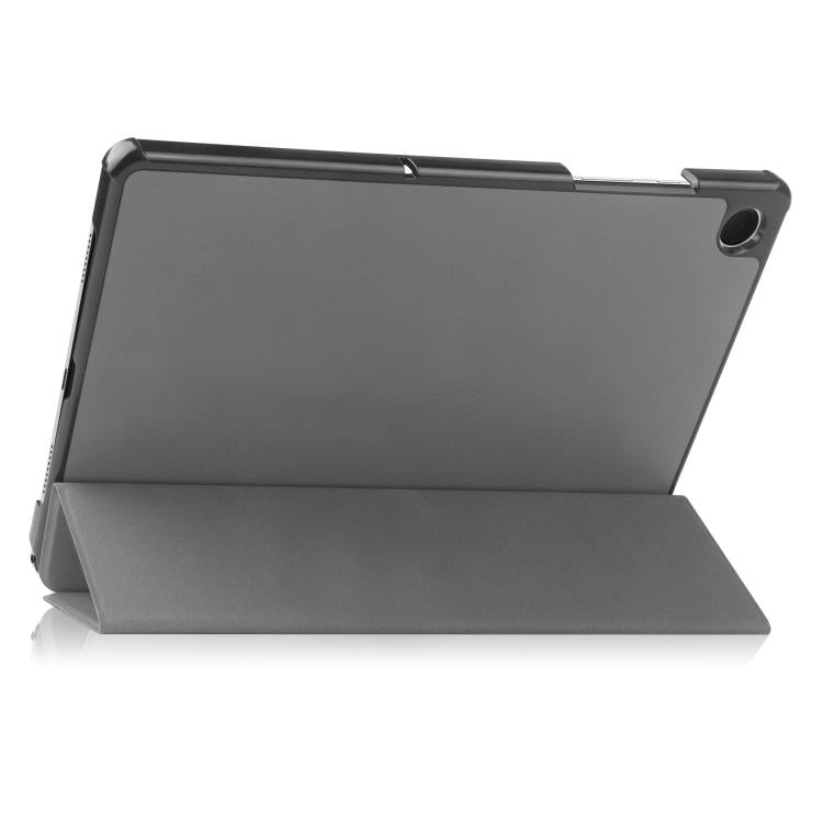For Samsung Galaxy Tab A11+ Custer Pure Color 3-Fold Holder Smart Leather Tablet Case