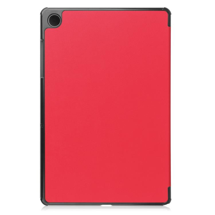 For Samsung Galaxy Tab A11+ Custer Pure Color 3-Fold Holder Smart Leather Tablet Case