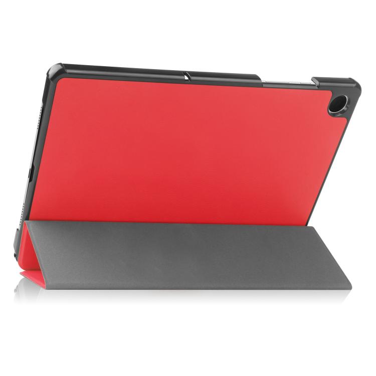 For Samsung Galaxy Tab A11+ Custer Pure Color 3-Fold Holder Smart Leather Tablet Case