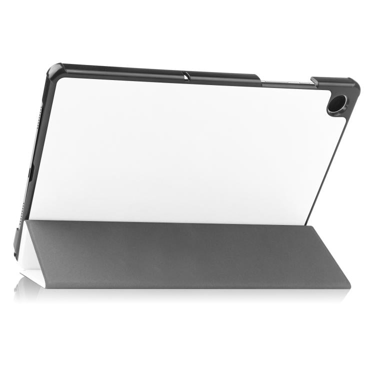 For Samsung Galaxy Tab A11+ Custer Pure Color 3-Fold Holder Smart Leather Tablet Case