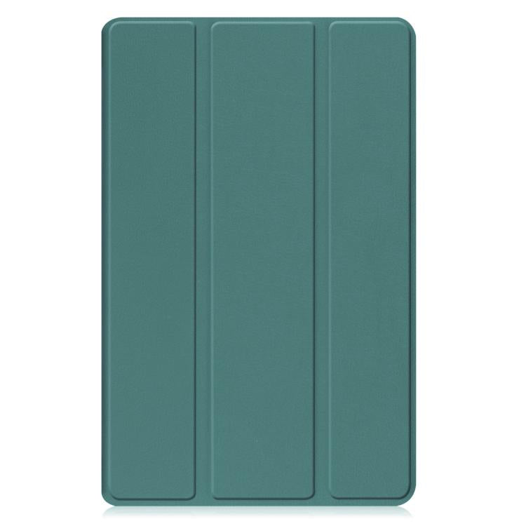 For Samsung Galaxy Tab A11+ Custer Pure Color 3-Fold Holder Smart Leather Tablet Case